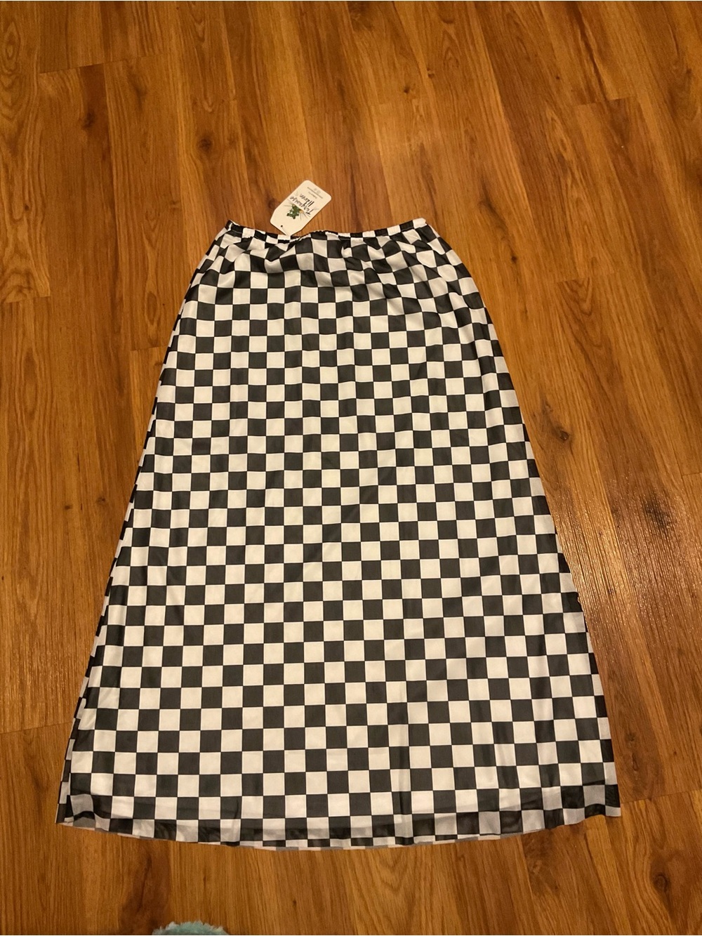 Turquoise Haven Black And White Checkered Midi Skirt Women’s Small NWT